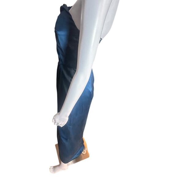 NWT Yumi Kim Bombshell Silk Strapless Maxi Dress Blue Tulip Hem Sweetheart Sz XS - Picture 15 of 16